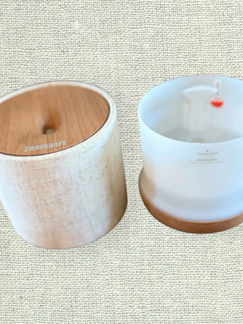 Wood Grain Essential Oil Diffuser LED Lamp